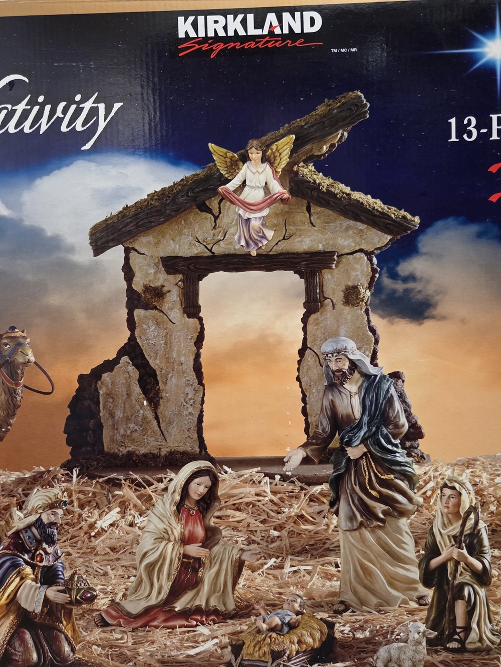 Kirkland Signature Beige, Brown and Gold Nativity Figurine Set